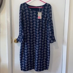 Sz. 10 Boden long sleeved dress with heart pattern